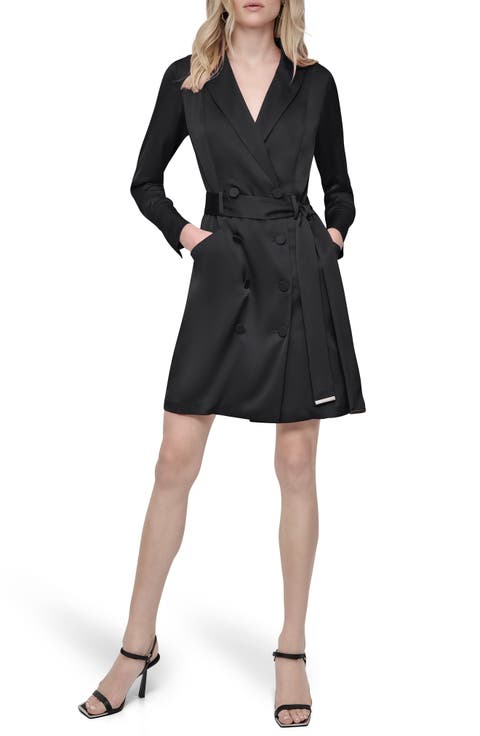 Long Sleeve Double Breasted Trench Dress