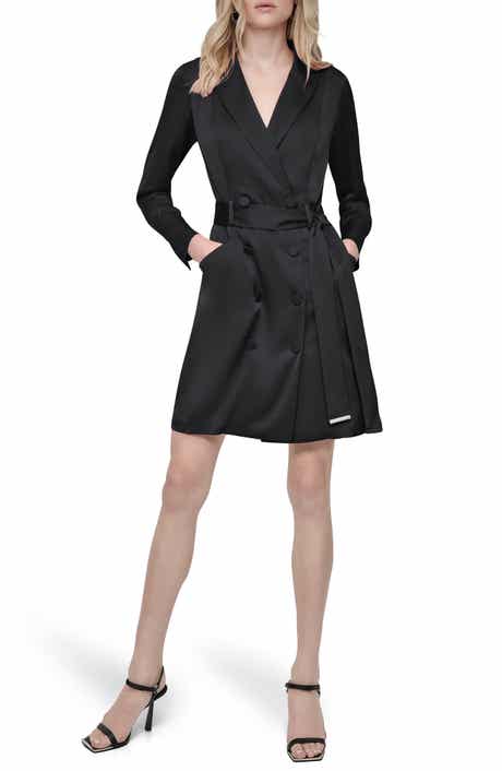 DKNY Long Sleeve Double Breasted Trench Dress