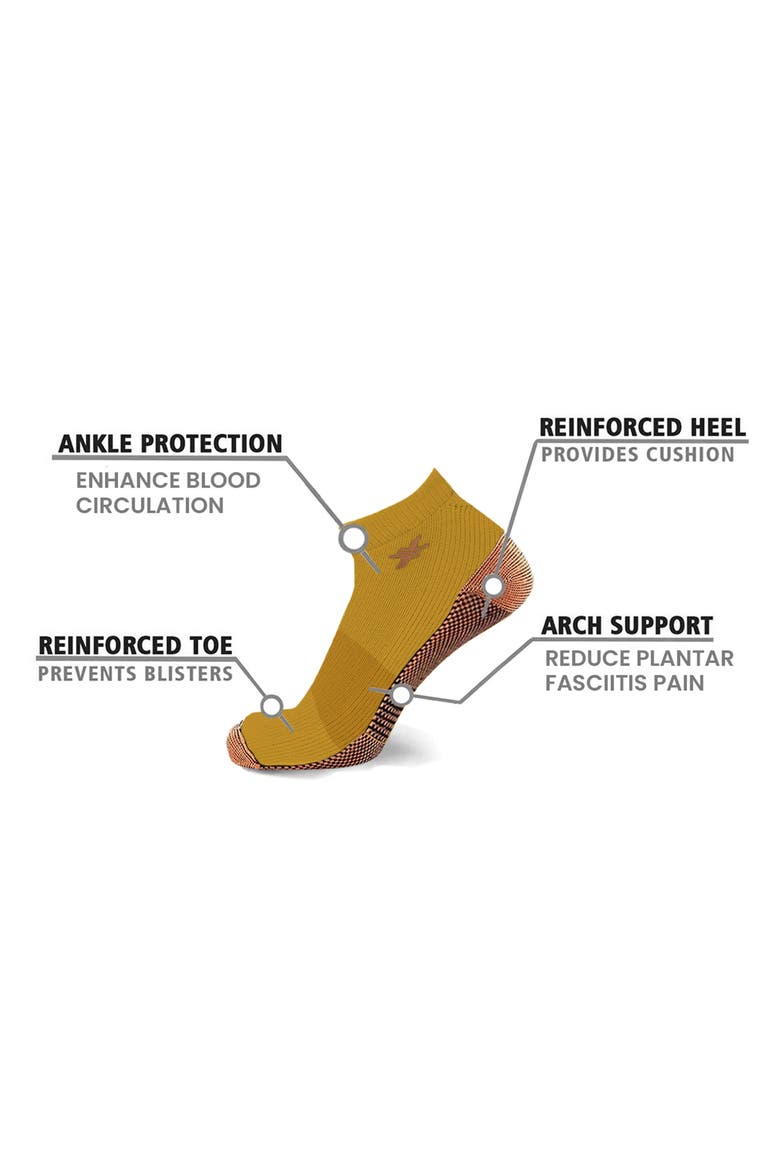 3-Pack Copper Infused Ankle Length Compression Socks, Alternate, color, SUNSET GLOW