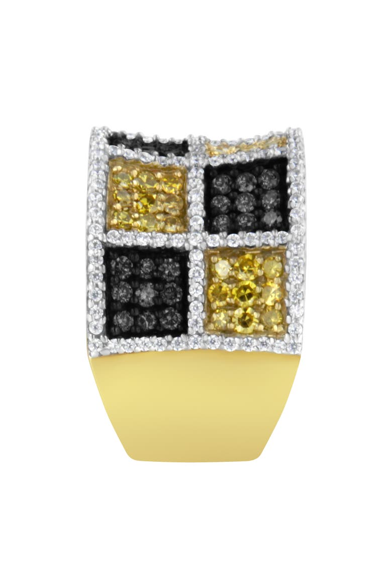 14K Gold 1 1/2Cttw Champagne Yellow and Round Diamond Band Ring, Alternate, color, Yellow