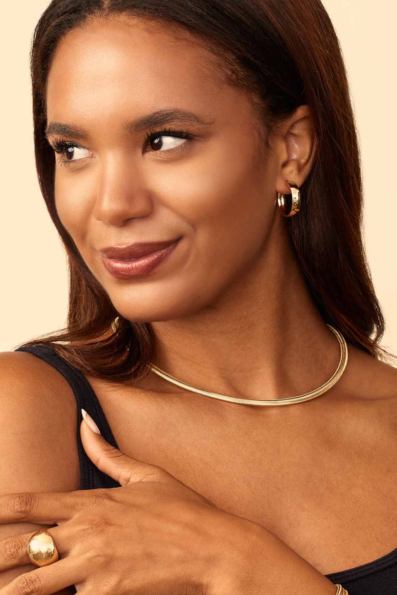 14K Yellow Gold The One Large Hoops, Alternate, color, Yellow Gold