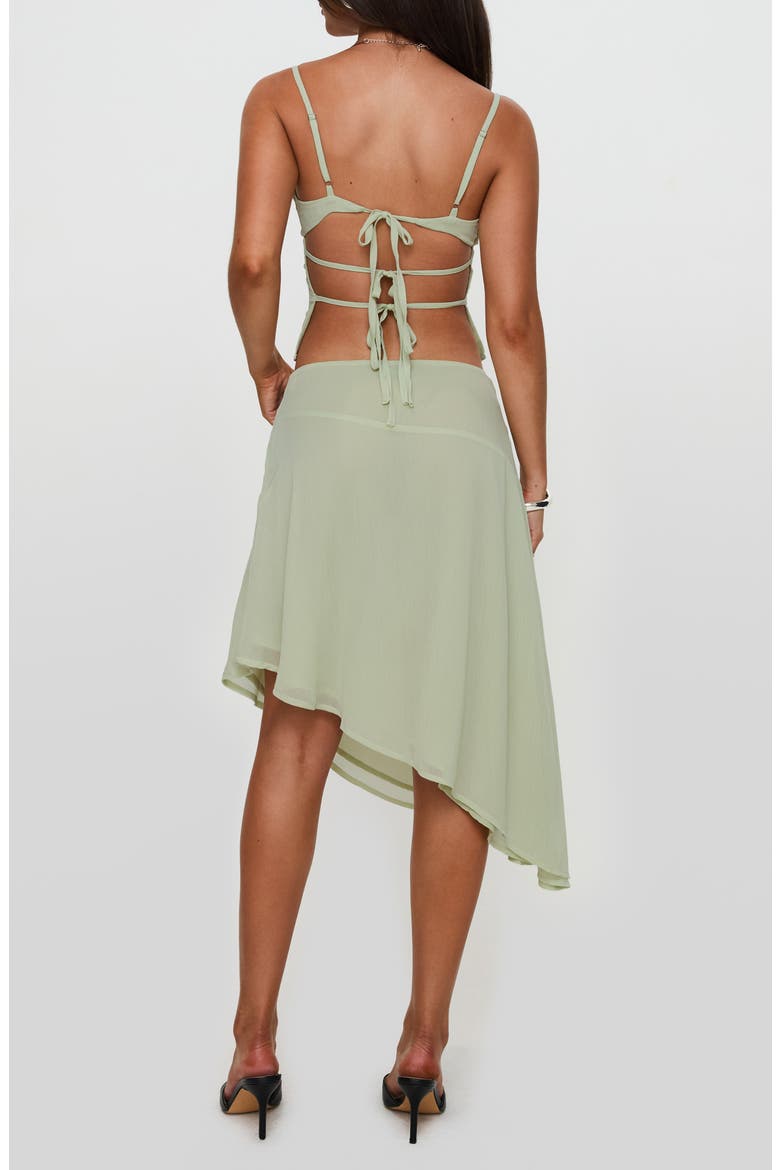 Pappilion Embroidered Open Back Chiffon Camisole, Alternate, color, GREEN