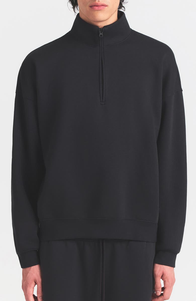 SKIMS Realxed Half Zip Pullover, Main, color, Washed Onyx