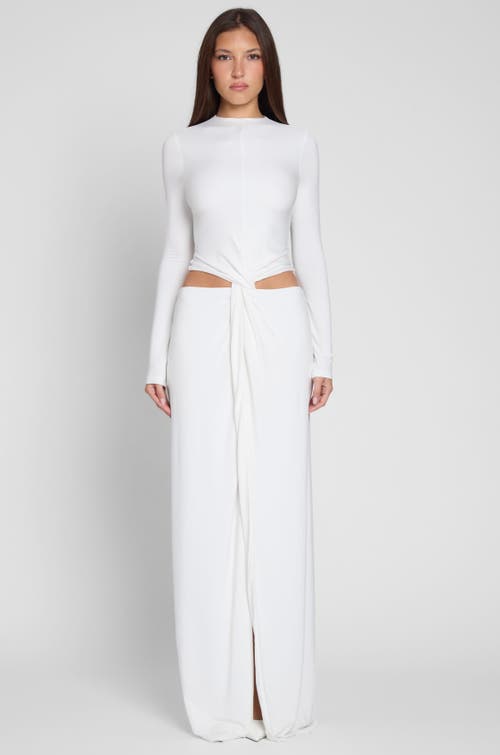 Leau Vacanza Drape Gown In White