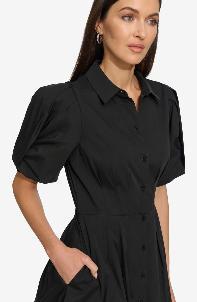 DKNY Puff Sleeve Mini Shirtdress, Alternate, color, 