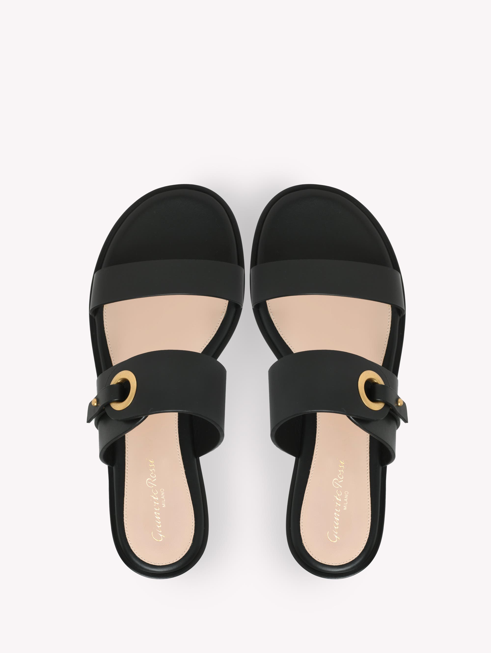 Gianvito Rossi Granada 05 Flat, Alternate, color, Black Calf Leather