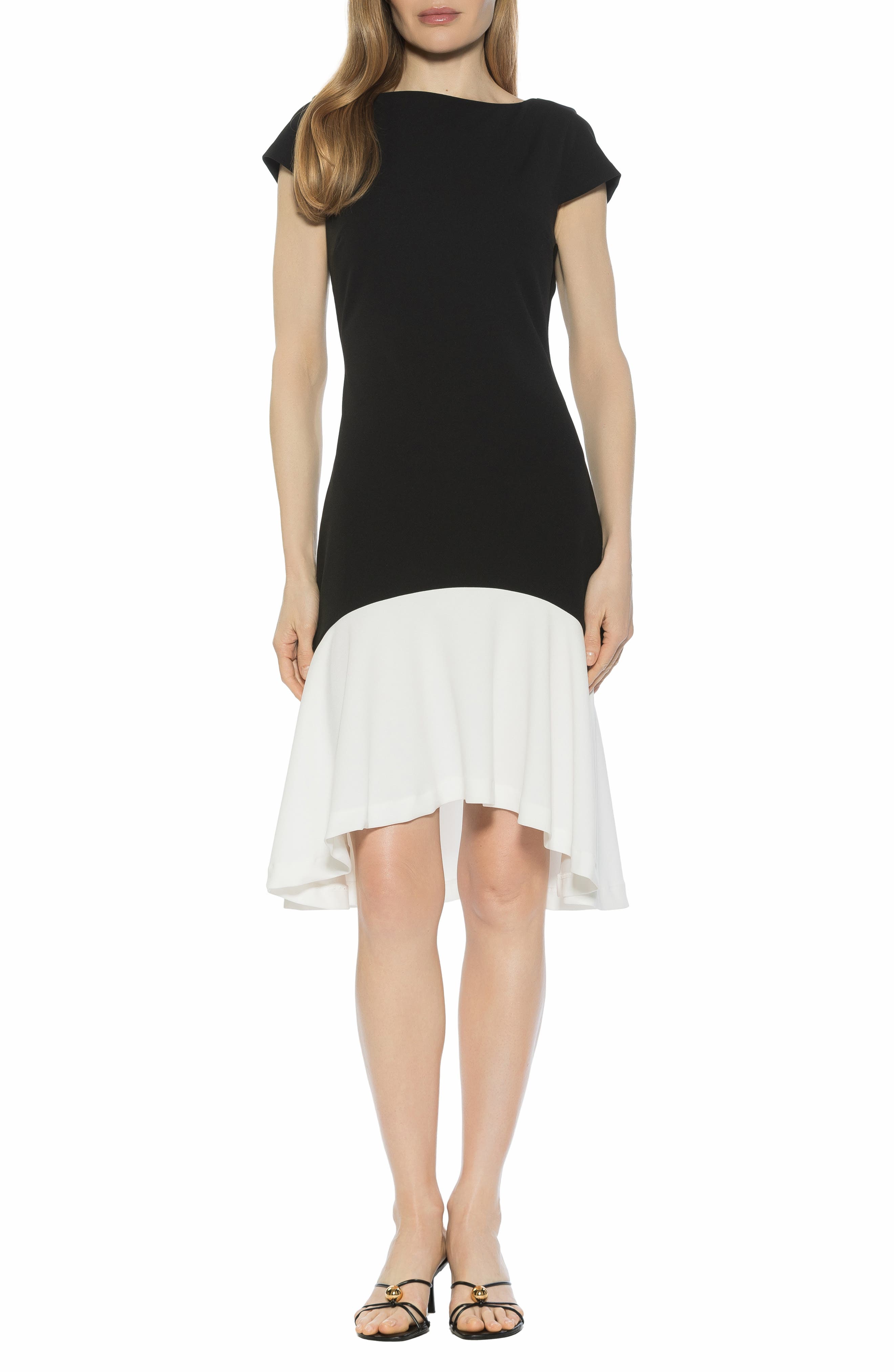 Alexia Admor Renata Cap Sleeve Handkerchief Hem Knit Dress