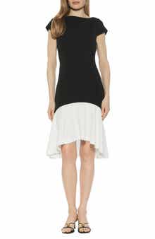 Alexia Admor Renata Cap Sleeve Handkerchief Hem Knit Dress