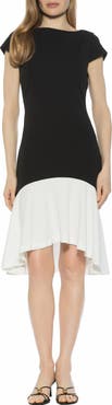 Alexia Admor Renata Cap Sleeve Handkerchief Hem Knit Dress