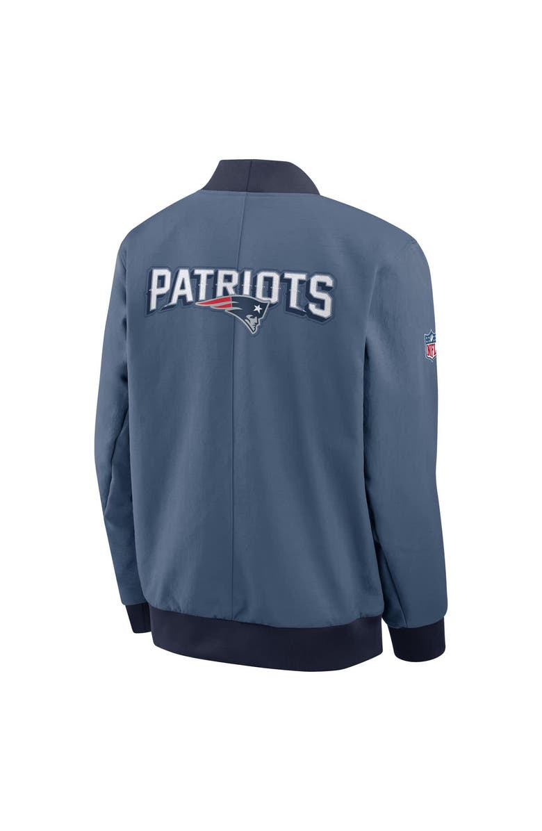 Nike Men's Nike  Storm Blue New England Patriots 2025 Rivalries Collection Sideline Full-Zip Bomber Jacket, Alternate, color, 