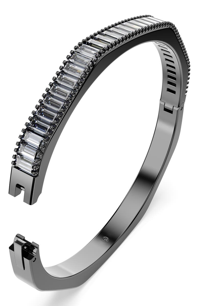 Swarovski Matrix Baguette Crystal Octagonal Bangle Bracelet, Alternate, color, Grey