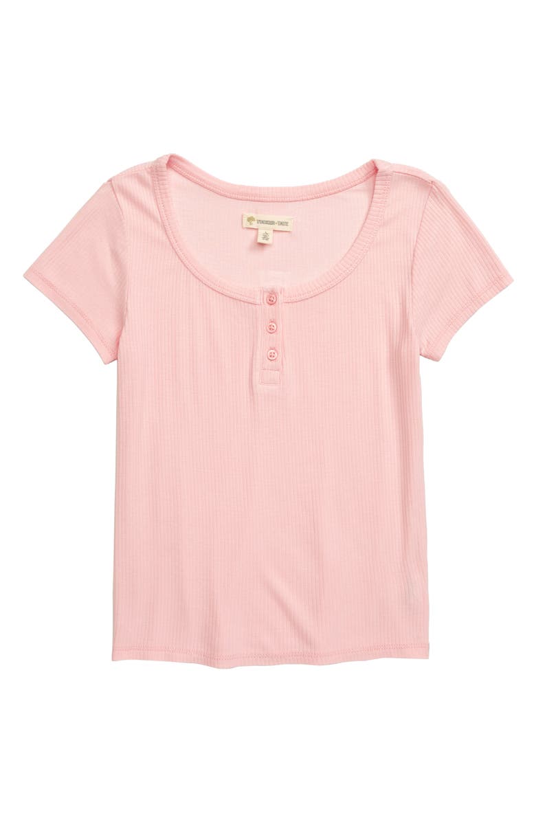 Tucker + Tate Hug Me Floral Ribbed Henley, Main, color, Pink English