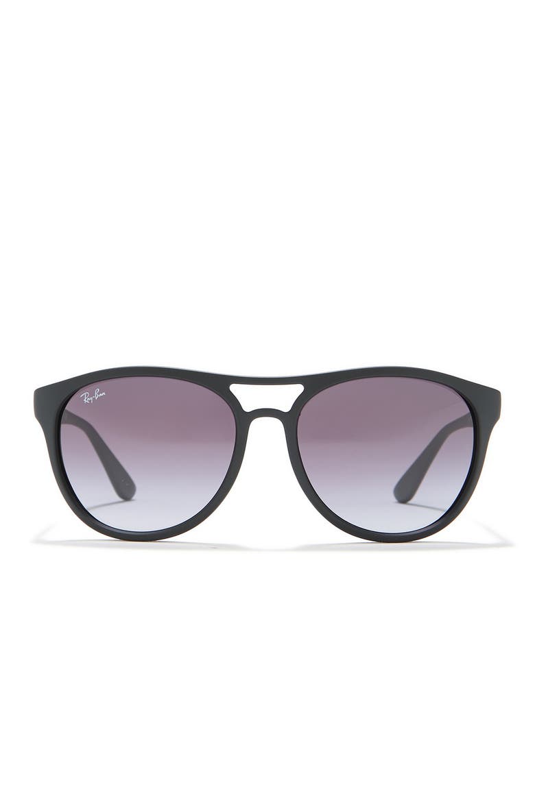 58mm Round Sunglasses, Main, color, BLACK