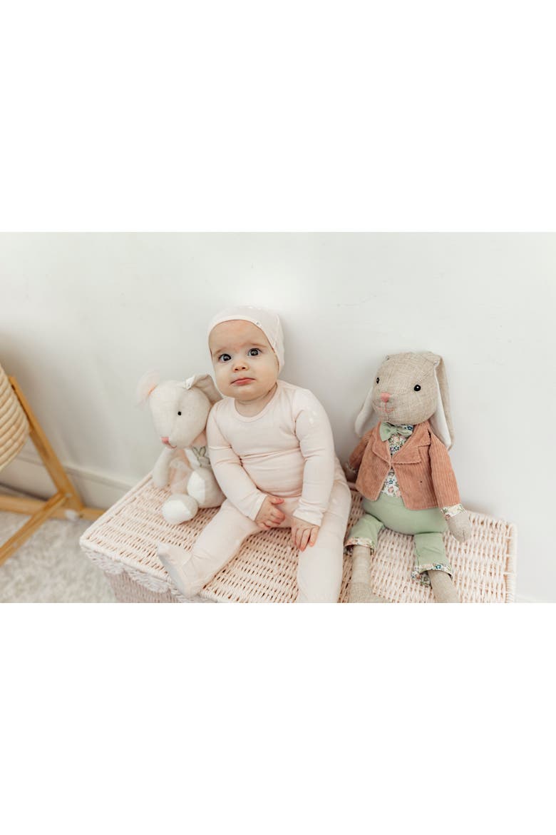 Allover Strawberry and Dot Print Romper with Hat Set, Alternate, color, Skylight