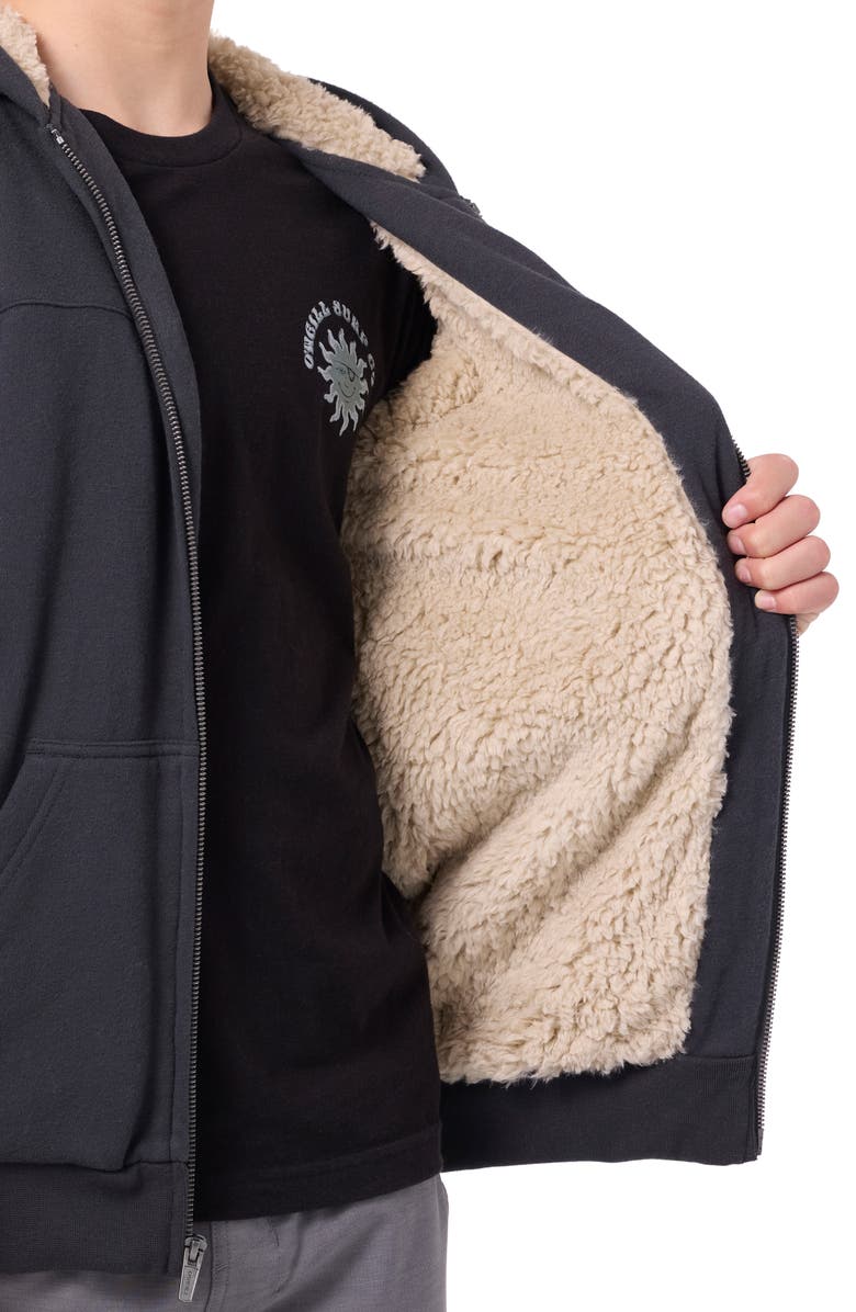 O'Neill Kids' Fifty Two Faux Fur Lined Zip-Up Hoodie, Alternate, color, Phantom