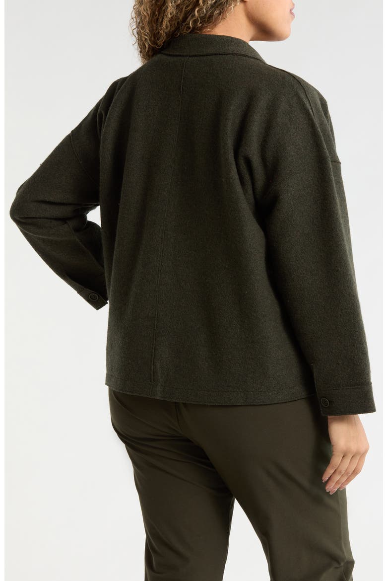 Classic Collar Boiled Wool Jacket, Alternate, color, WOODLAND