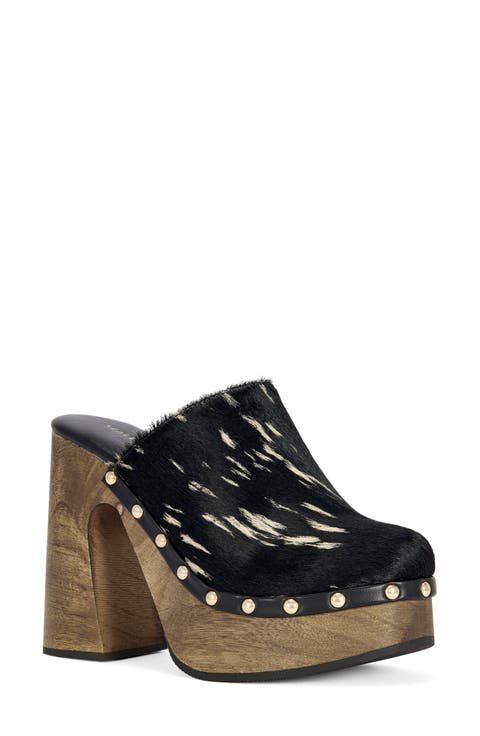 Picard Genuine Calf Hair Platform Clog