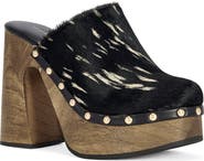 AZALEA WANG Picard Genuine Calf Hair Platform Clog