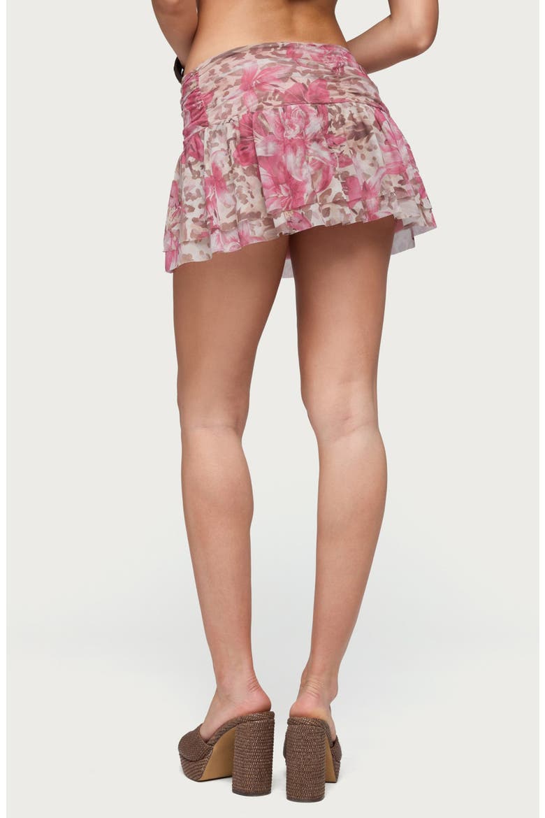 Tessa Floral Ruffle Miniskirt, Alternate, color, MIX