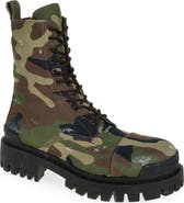 Balenciaga Strike Camo Canvas Combat Boot