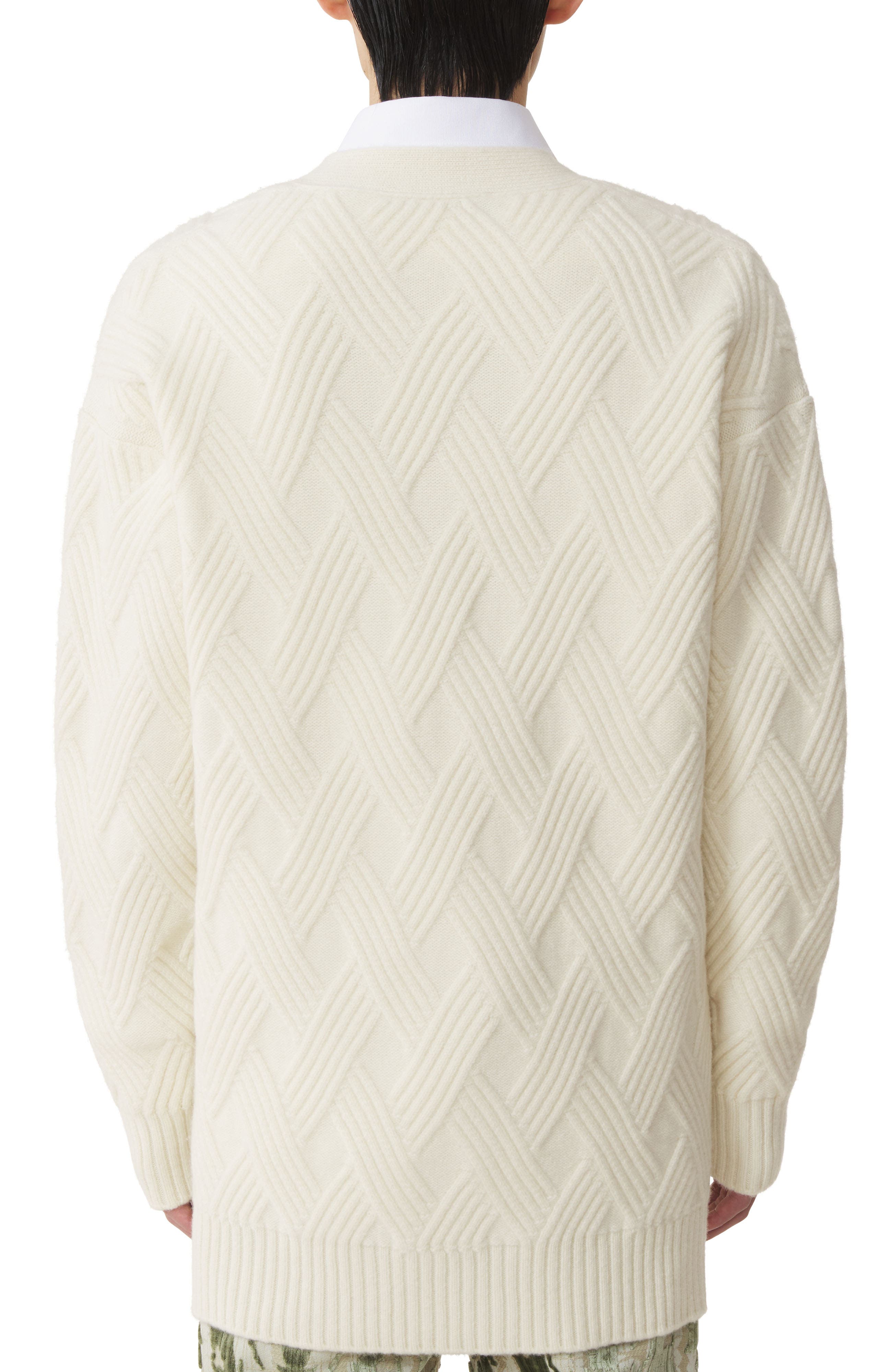 Lanvin Loose-Fit Cardigan In Cable-Knit Wool (Men) | Nordstrom