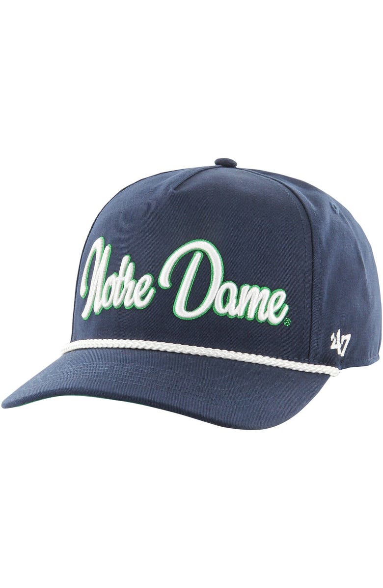 '47 Men's '47 Navy Notre Dame Fighting Irish Overhand Hitch Adjustable Hat, Alternate, color,