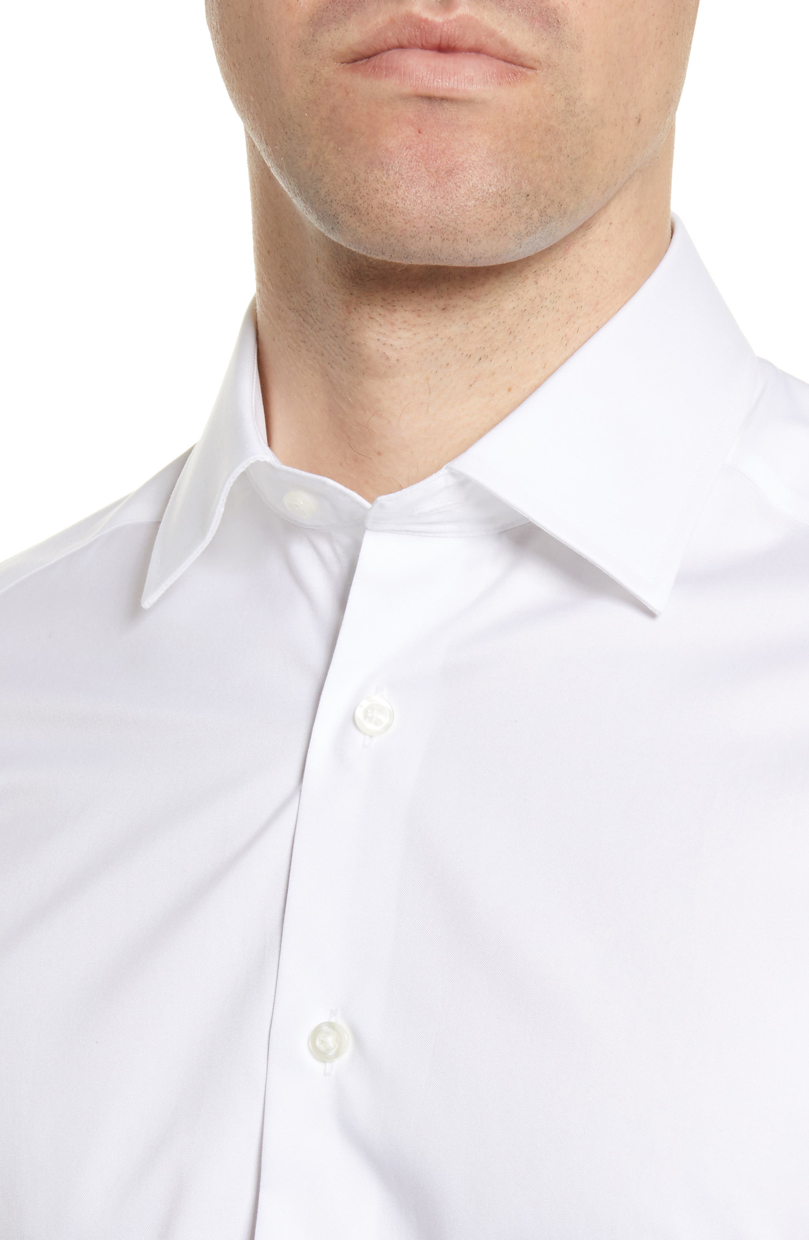 Мужские платья David Donahue Slim Fit Superfine Twill Dress Shirt — фото 2