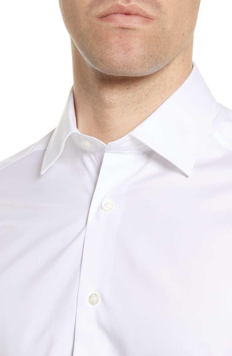 David Donahue Slim Fit Superfine Twill Dress Shirt, Alternate, color, White