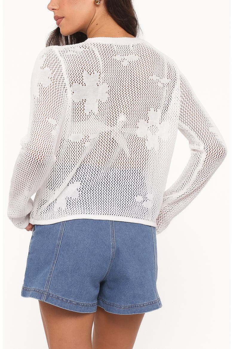 Maddox Open Stitch Cardigan, Alternate, color, WHITE