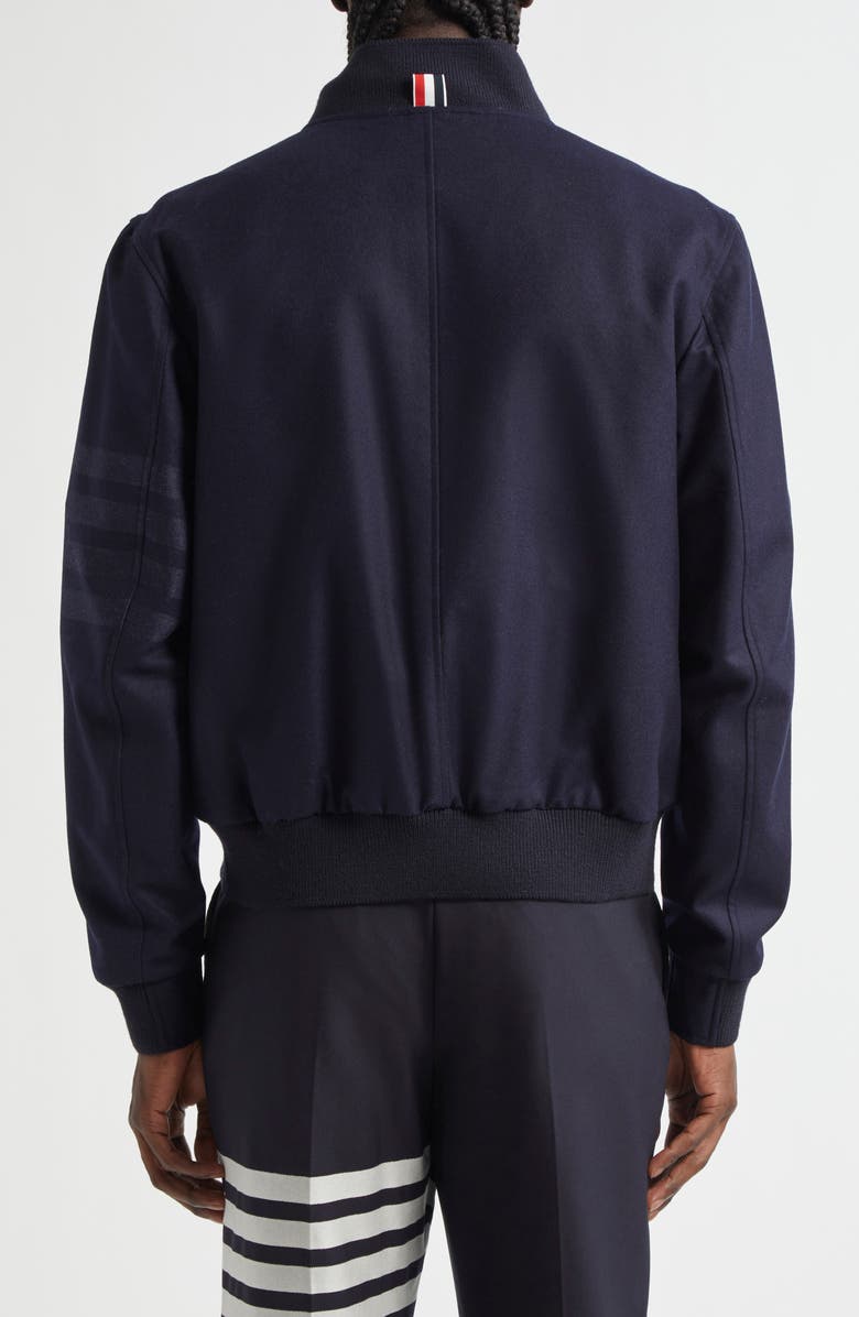 Thom Browne 4-Bar Wool & Cashmere Bomber Jacket, Alternate, color, Navy