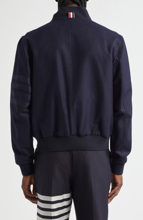 Thom Browne 4-bar Wool & Cashmere Bomber Jacket In Navy