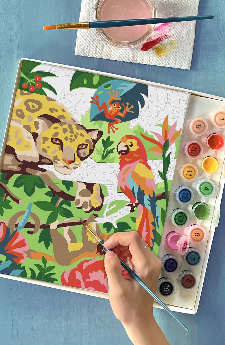 BRIGHT STRIPES Paint by Number Tropical Jungle Activity Set, Alternate, color,