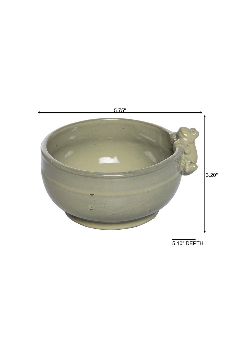 Ceramic Bowl with Frog Green for Spring Serving and Entertaining, Alternate, color, Green
