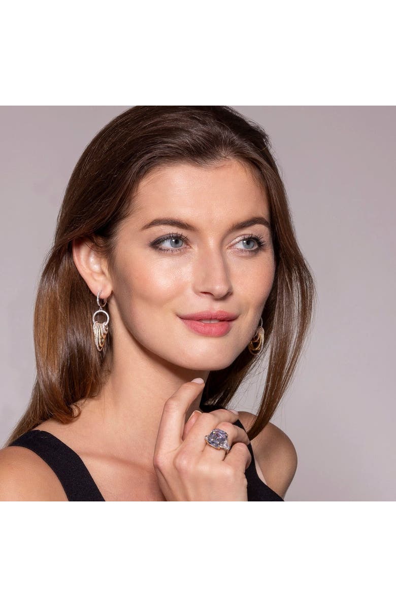 Anna Zuckerman Trifecta Diamond Crystalline Earrings, Alternate, color, Platinum