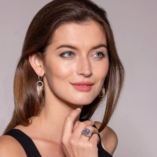 Anna Zuckerman Trifecta Diamond Crystalline Earrings In Platinum