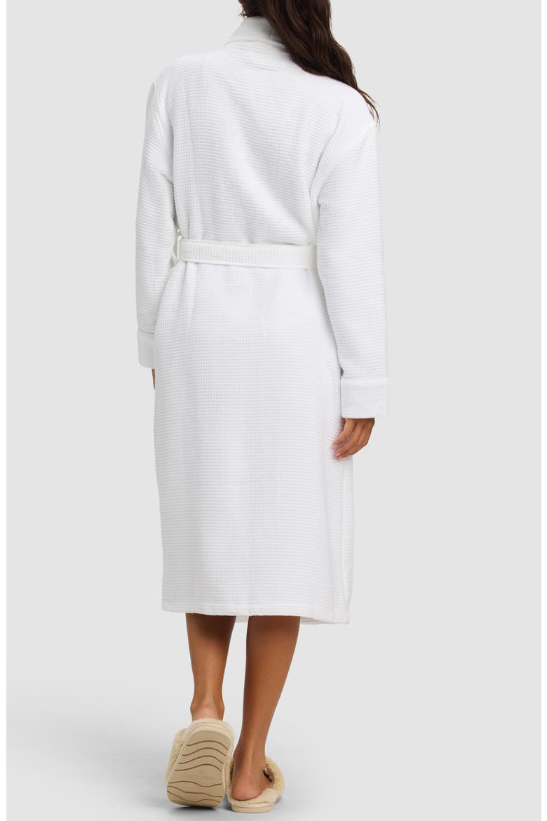 Waffle Terry Bath Robe, Alternate, color, WHITE