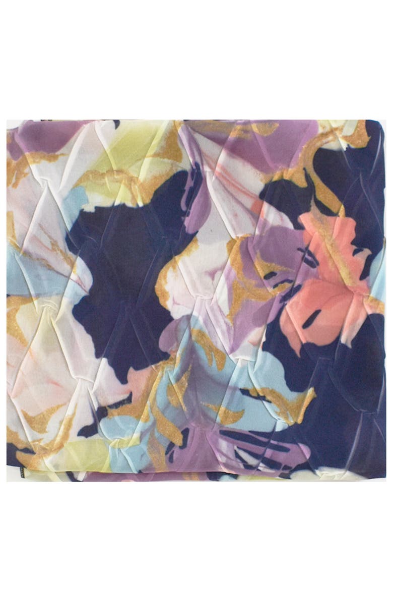Floral Vines Chiffon Basket Weave Shawl, Alternate, color, Spring Lily