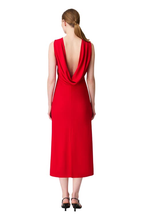 Another Tomorrow Cowl Back Sheath In Red