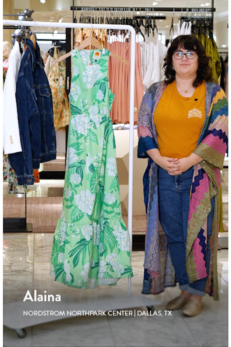 Dewdrop Floral Cutout Tiered Organic Cotton Dress video