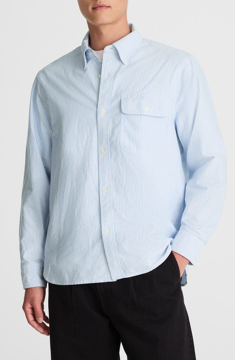 Madewell Oxford Stripe Button-Down Work Shirt, Main, color, Blue Stripe