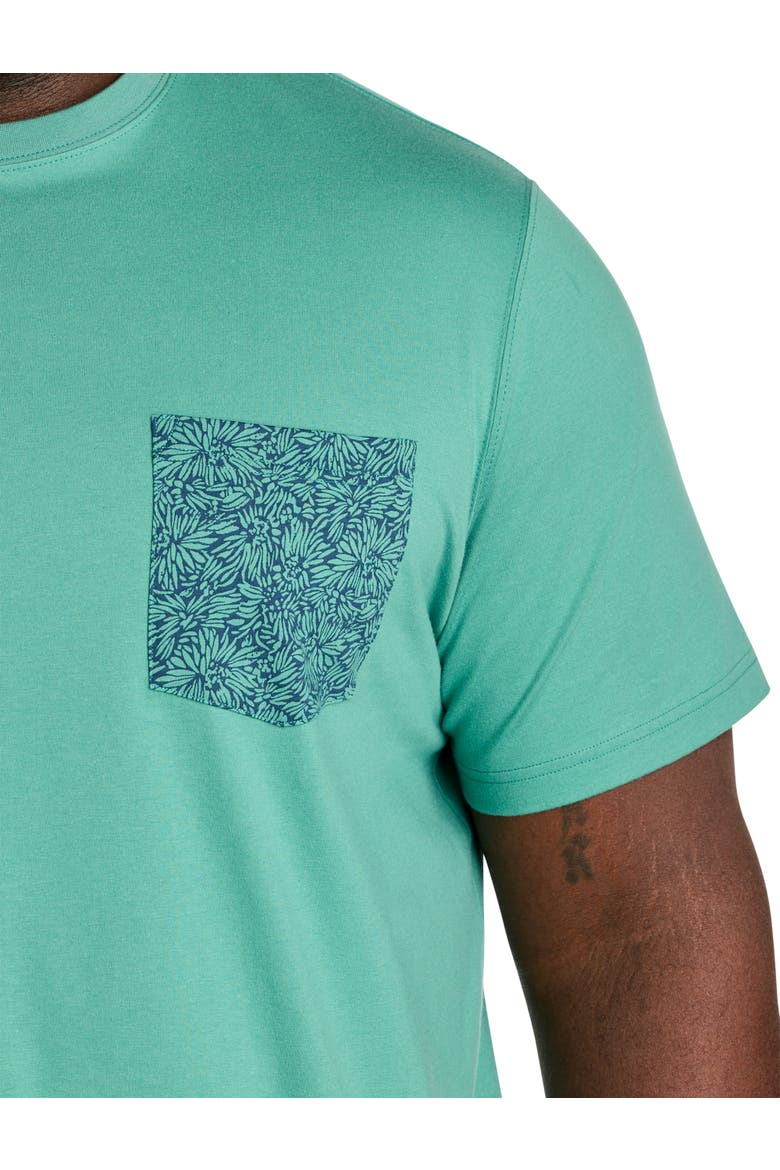 Big & Tall Moisture-Wicking Printed Pocket T-Shirt V2, Alternate, color, DEEP SEA