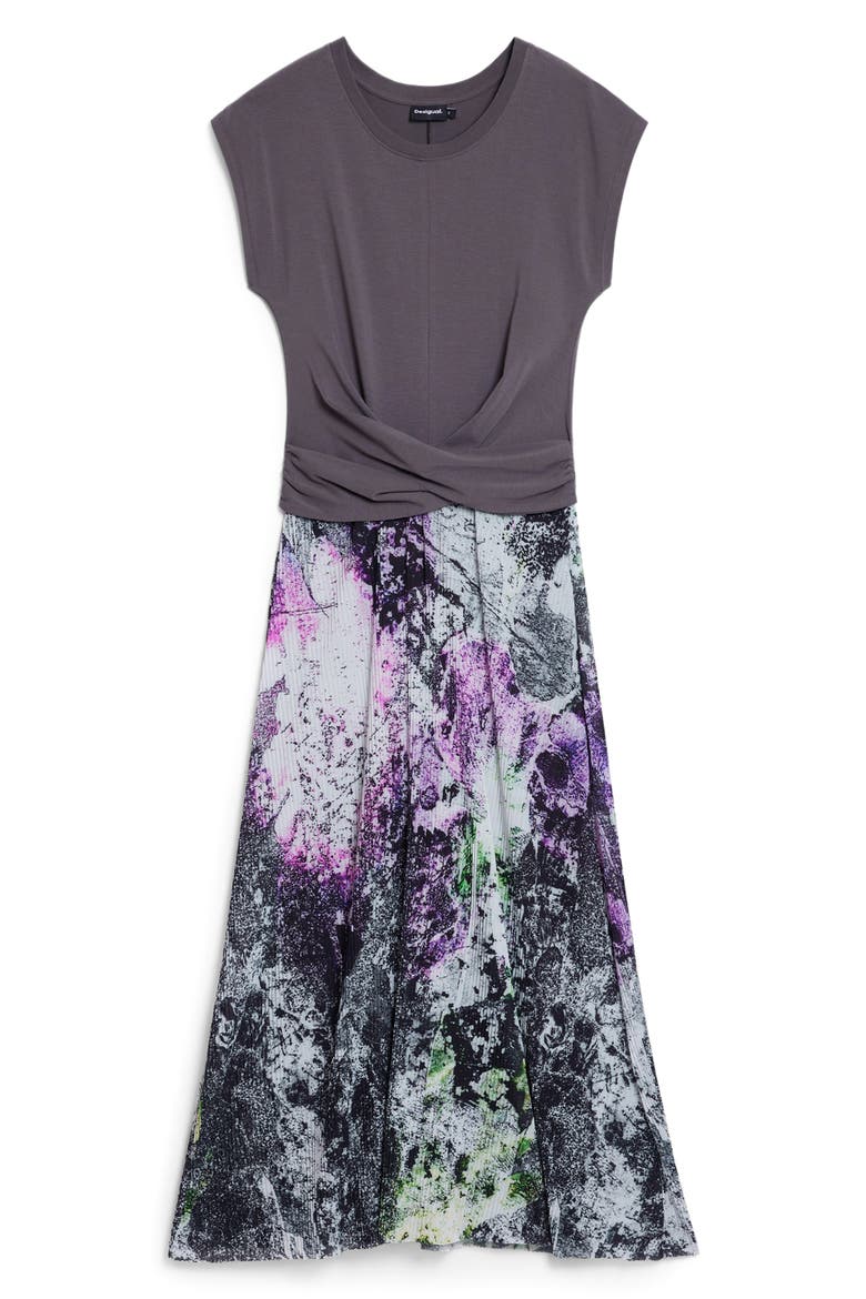 Short Sleeve A-Line Dress, Alternate, color, NEUTRAL GRAY