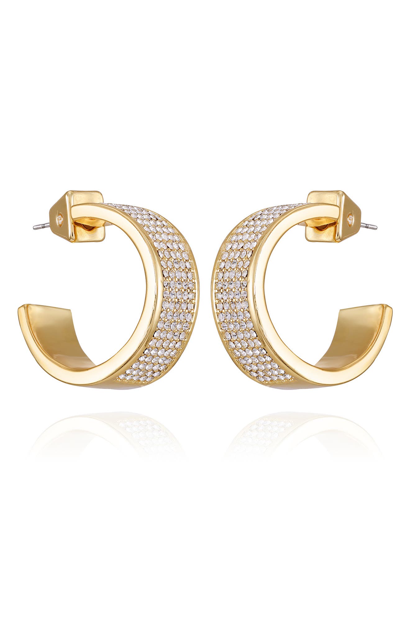 Vince Camuto Pavé Crystal 'C' Hoop Earrings