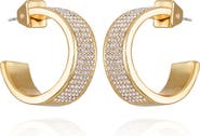 Vince Camuto Pavé Crystal 'C' Hoop Earrings