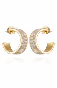 Vince Camuto Pavé Crystal 'C' Hoop Earrings