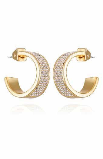 Vince Camuto Pavé Crystal 'C' Hoop Earrings