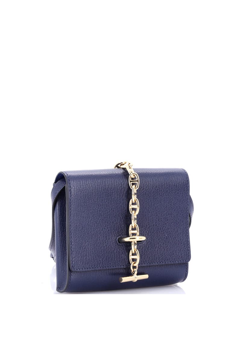 Chaine d'Ancre Compact Wallet on Strap Chevre Mysore, Alternate, color, Bleu Nuit