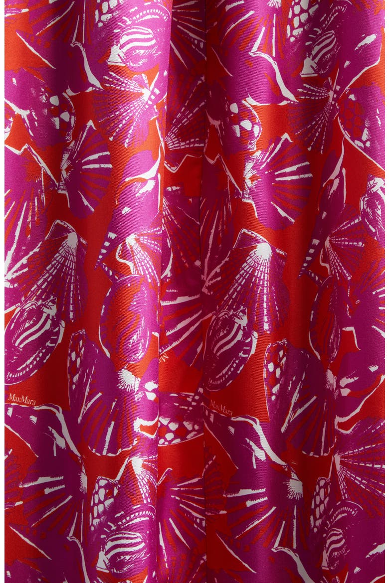Print Silk Twill Maxi Dress, Alternate, color, CORAL