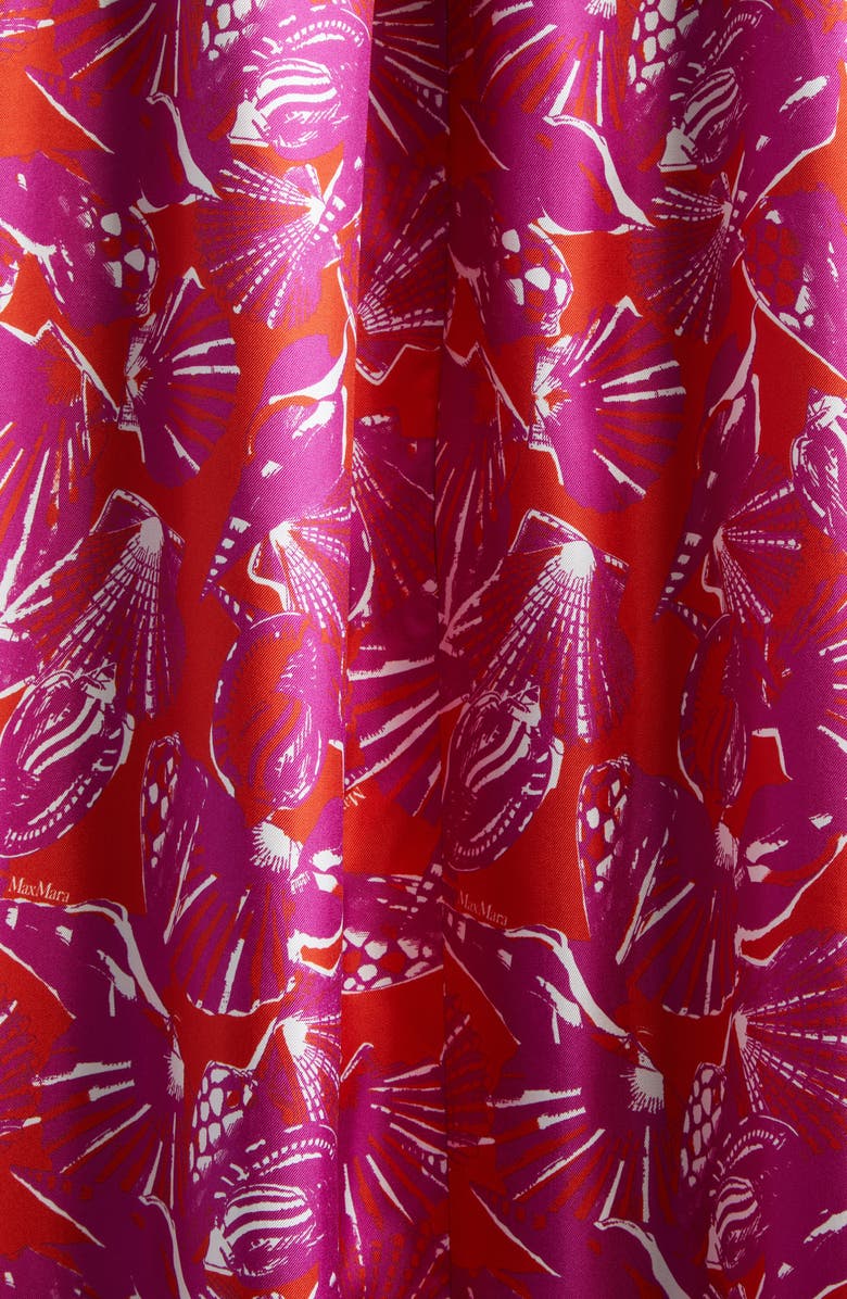 Max Mara Print Silk Twill Maxi Dress, Alternate, color, Coral