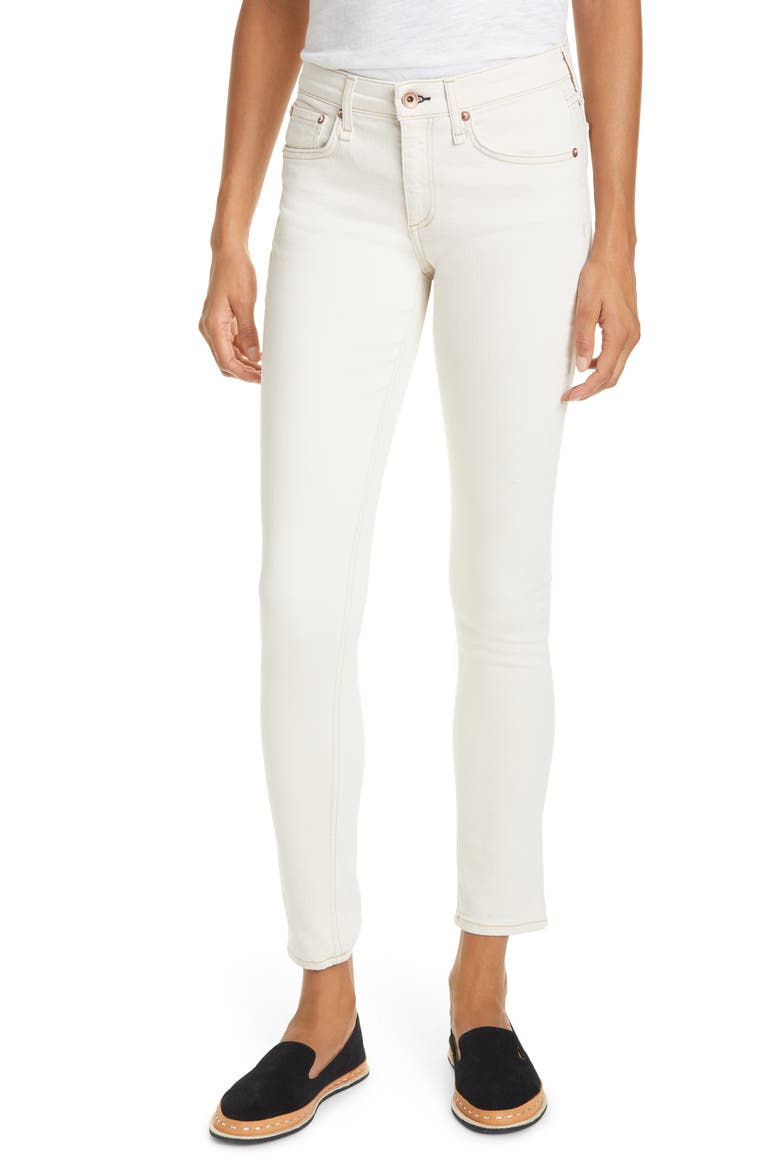 Cate Mid Rise Ankle Skinny Jeans, Main, color, ECRU